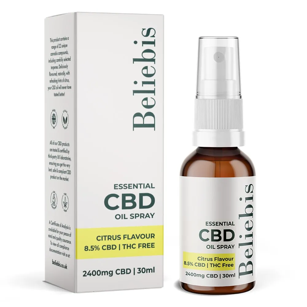1200mg - 4800mg Broad Spectrum CBD Oil Spray, Citrus Flavour | 30ml