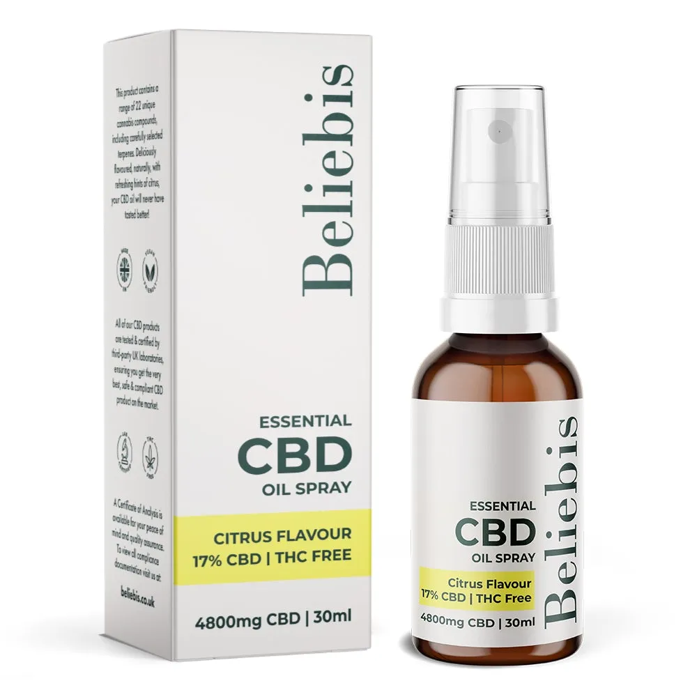 1200mg - 4800mg Broad Spectrum CBD Oil Spray, Citrus Flavour | 30ml