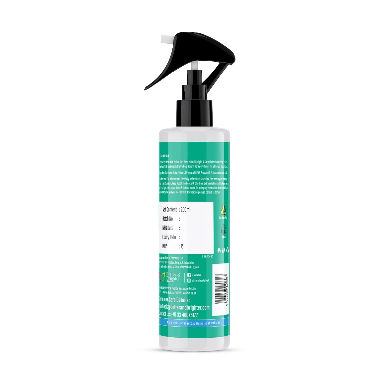 ABSORBIA Room Freshner spray, Instantly Freshens the air with Lavender Fragrance, Essential Oil Aroma Works like therapy - 200ML, 1000  sprays(Approx)…
