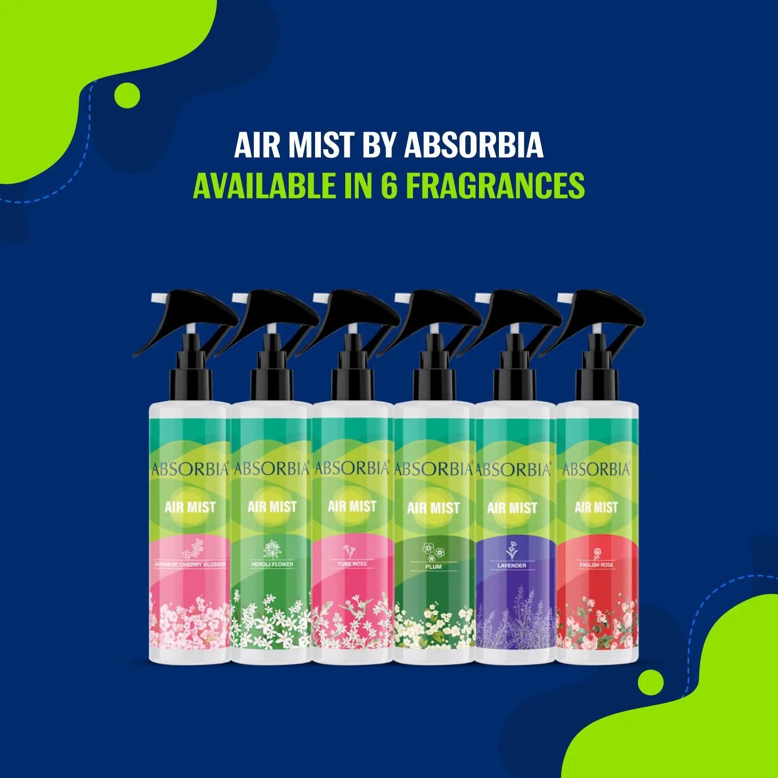 ABSORBIA Room Freshner spray, Instantly Freshens the air with Lavender Fragrance, Essential Oil Aroma Works like therapy - 200ML, 1000  sprays(Approx)…
