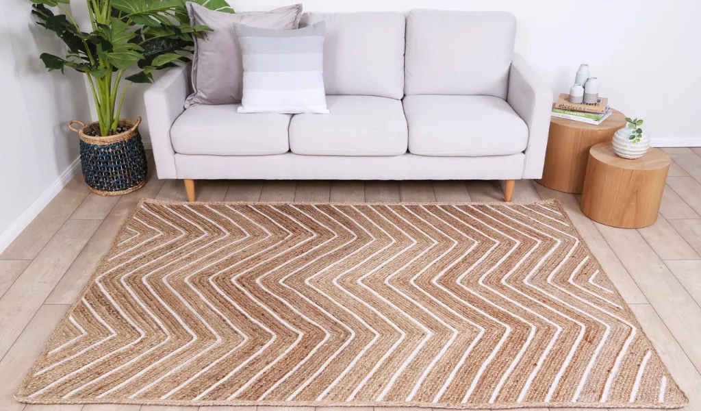 Amara Beige Brown Chevron Natural Rug