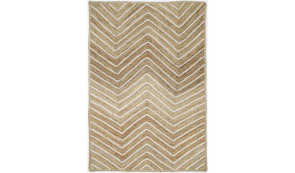 Amara Beige Brown Chevron Natural Rug