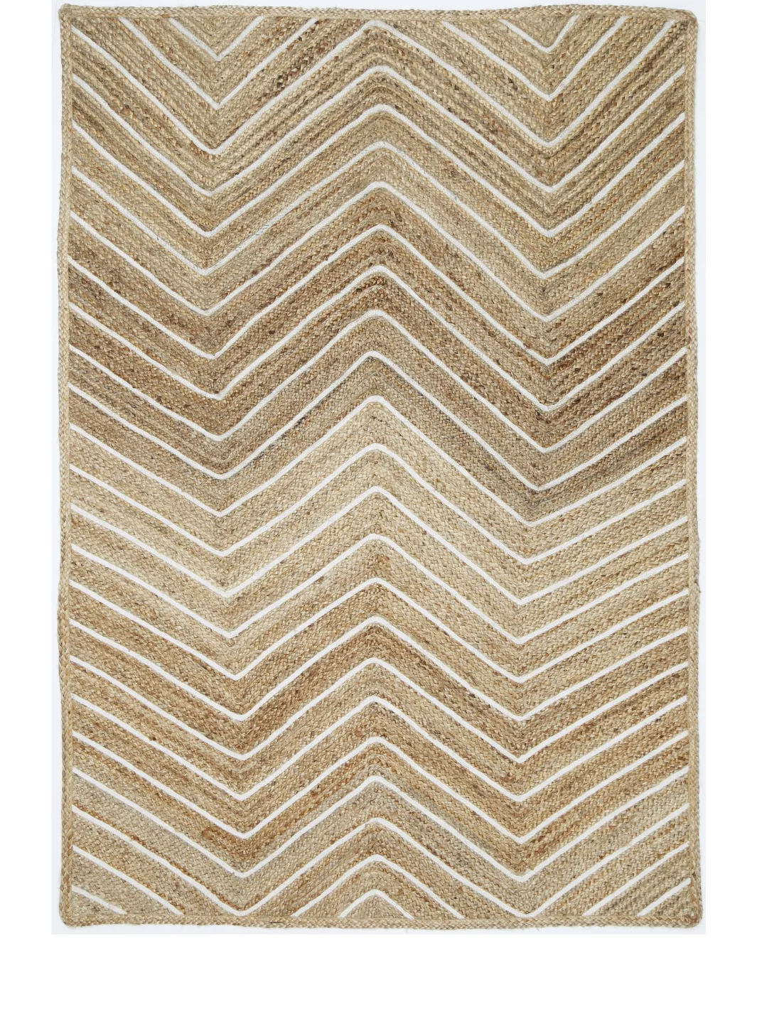 Amara Beige Brown Chevron Natural Rug