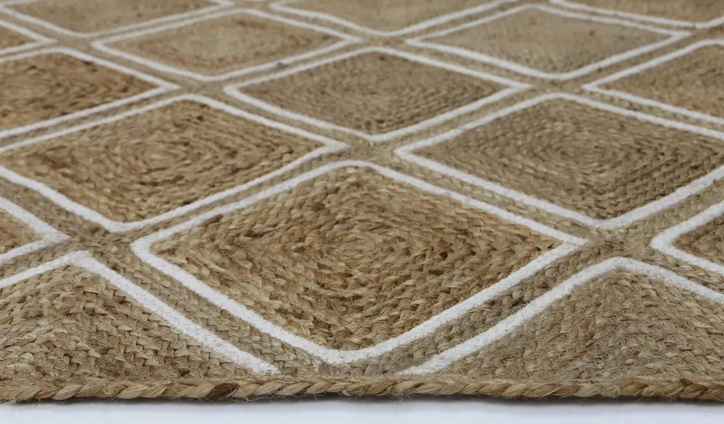 Amara Beige Brown Diamond Lattice Natural Rug