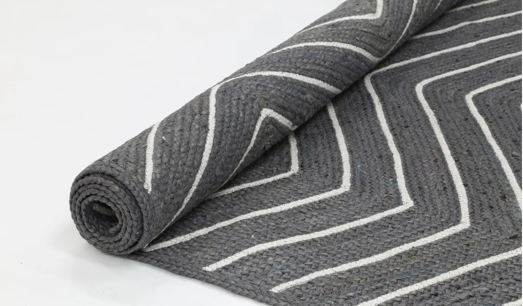 Amara Grey Chevron Natural Rug