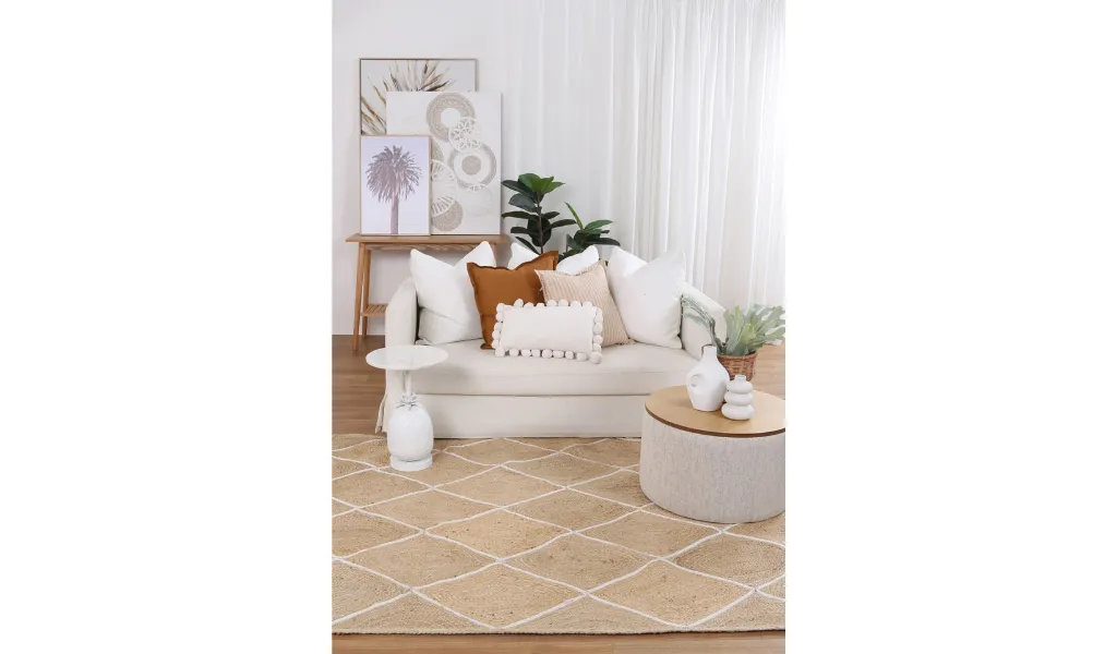 Amara Natural Diamond Pattern Jute Rug