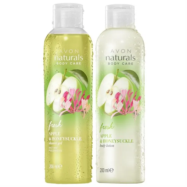 Avon Naturals Fresh Apple & Honeysucke Shower Gel   Body Lotion - Set