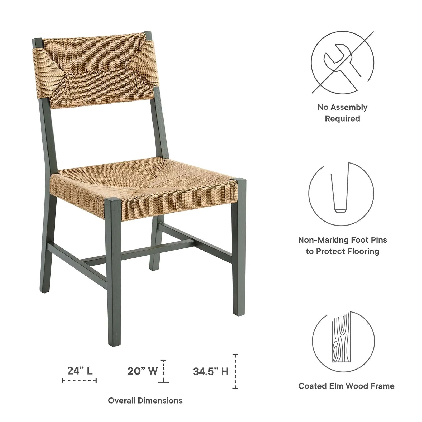 Bodie Wood Dining Chair Light Gray Natural EEI-5489-LGR-NAT