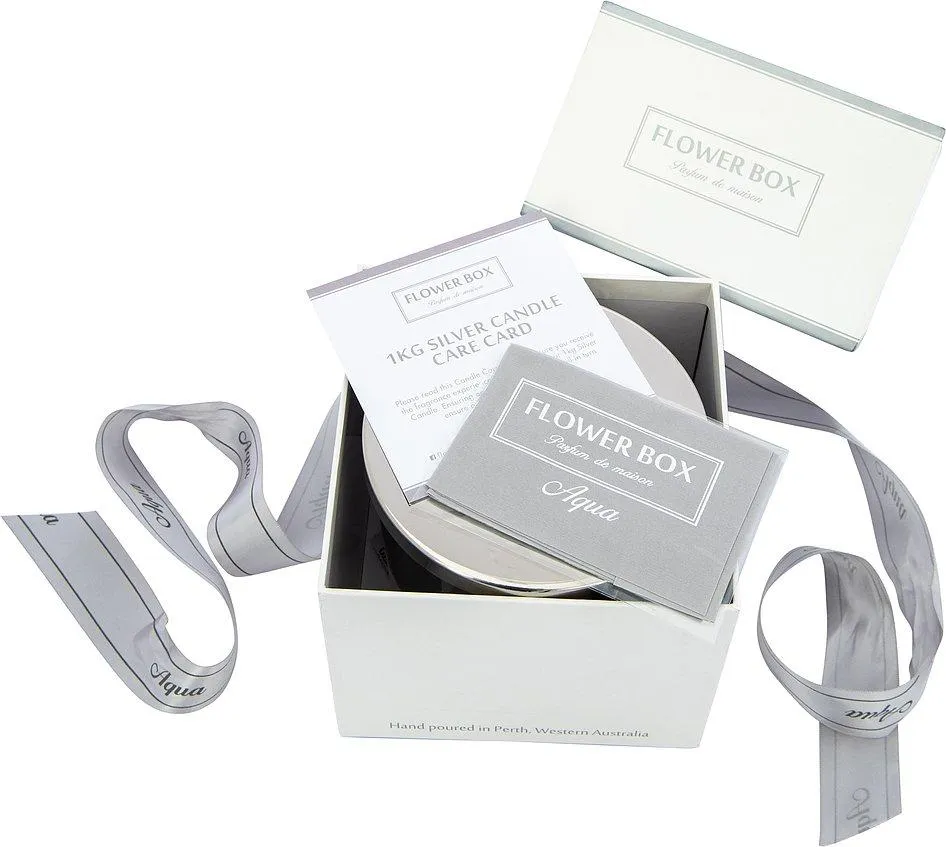 Flower Box Candle Aqua 1kg