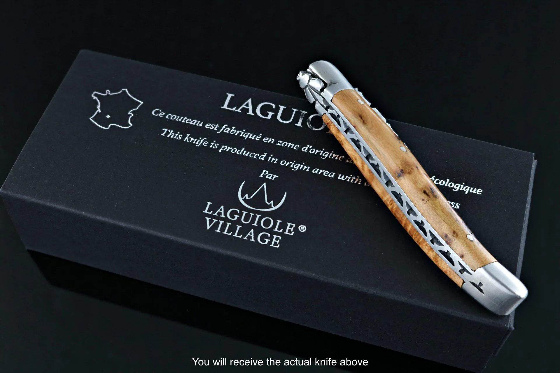Laguiole Village 10 cm Forged Bee & Spring Juniper Handle #4