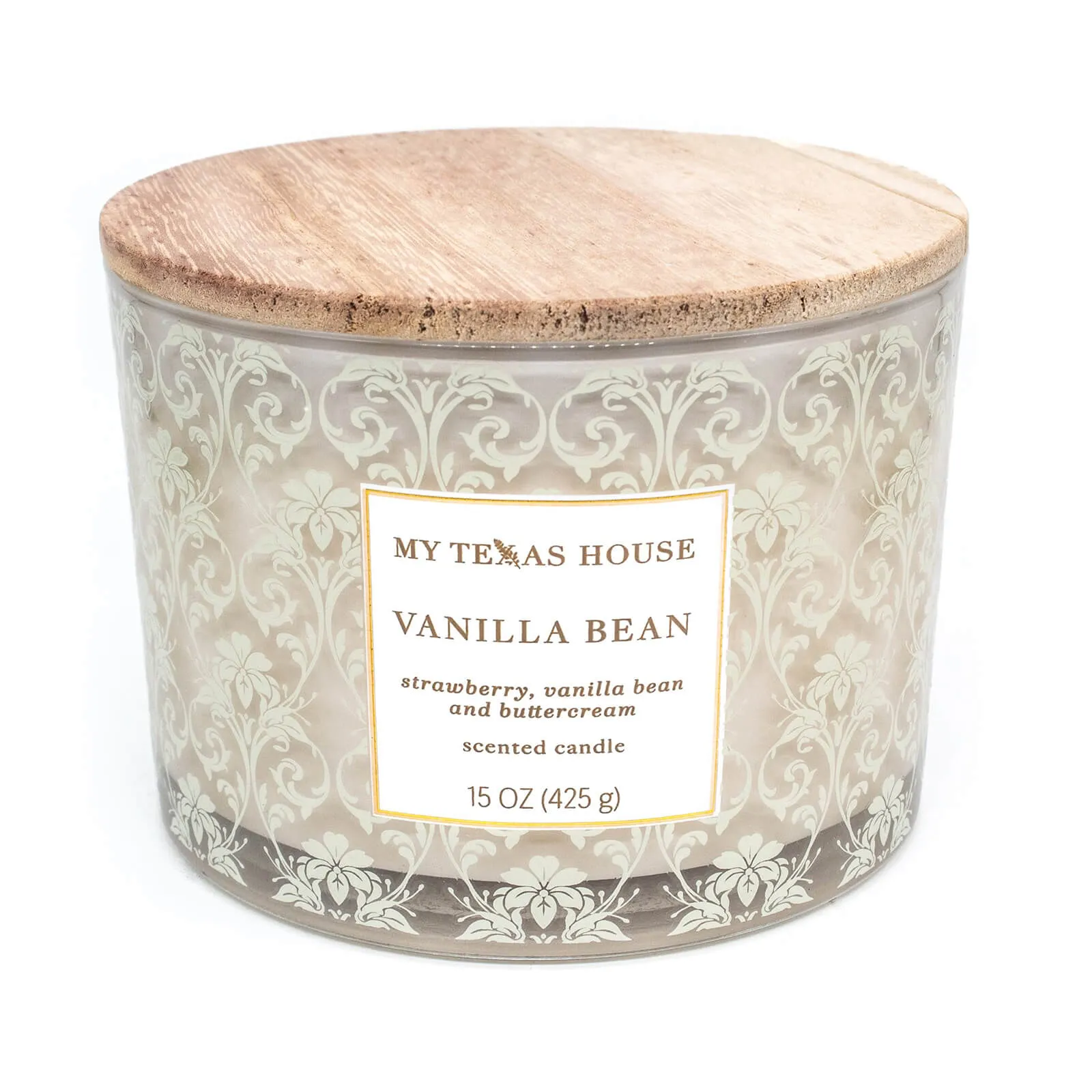 Large 3 Wick Scented Candle Glass Jar Designs My Texas House 425g