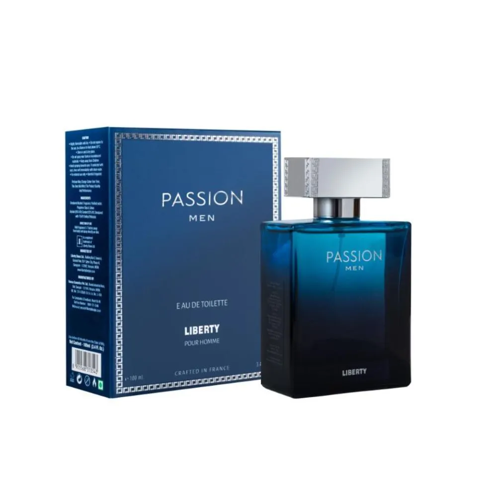 Liberty Luxury Passion Perfume for Men (100ml/3.4Oz), Eau de Toilette (EDT), Crafted in France, Long Lasting Smell, Spicy Notes