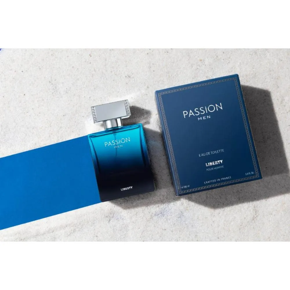 Liberty Luxury Passion Perfume for Men (100ml/3.4Oz), Eau de Toilette (EDT), Crafted in France, Long Lasting Smell, Spicy Notes
