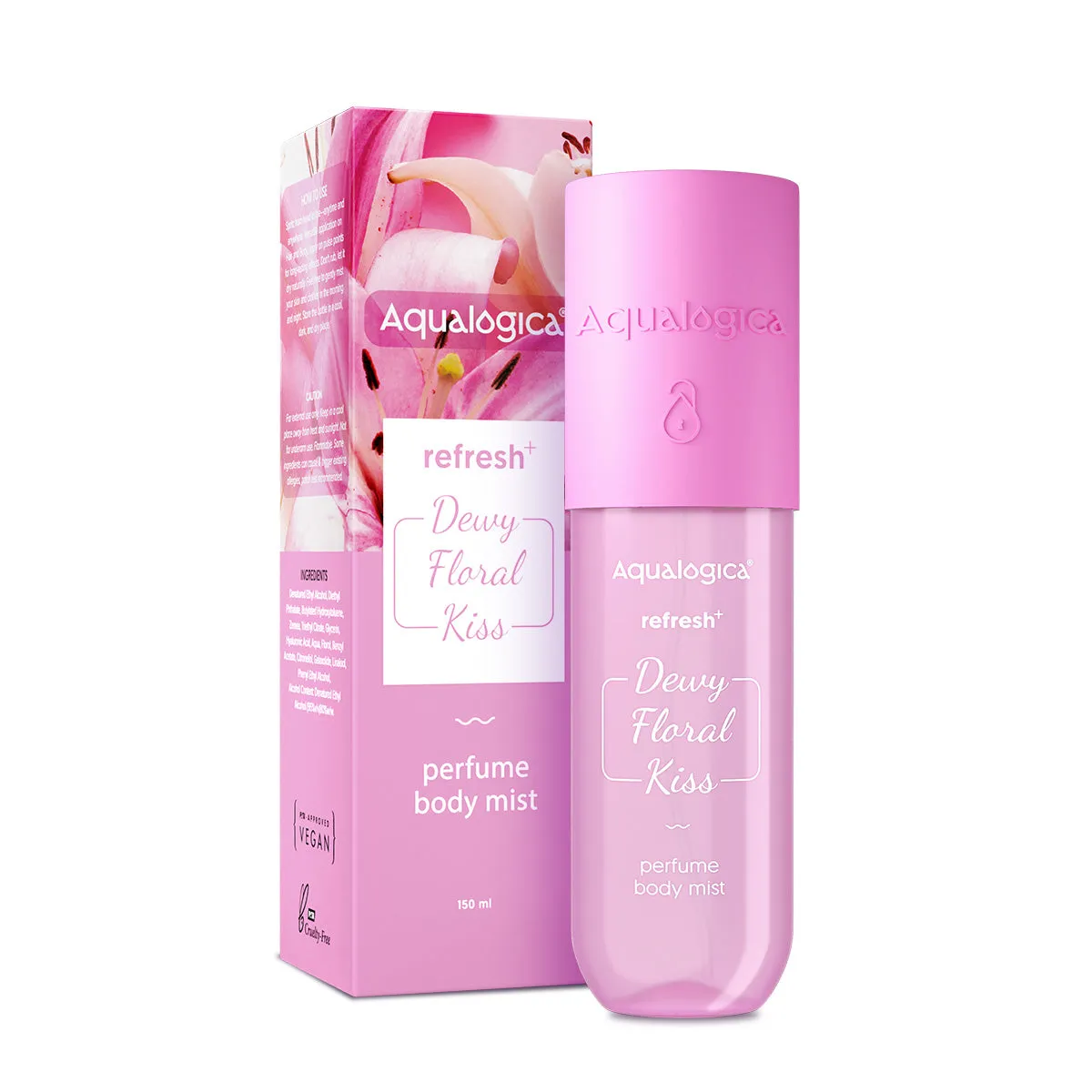 Refresh  Dewy Floral Kiss Perfume Body Mist with Zemea & Hyaluronic Acid- 150 ml