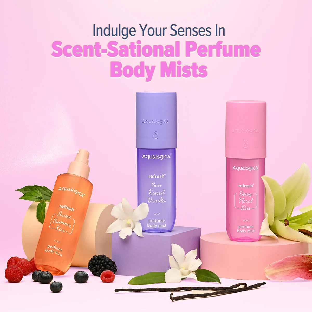 Refresh  Dewy Floral Kiss Perfume Body Mist with Zemea & Hyaluronic Acid- 150 ml