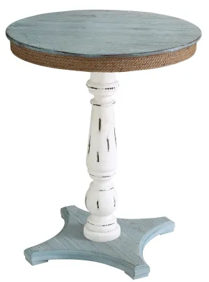 Wood And Rope Apron Accent Table